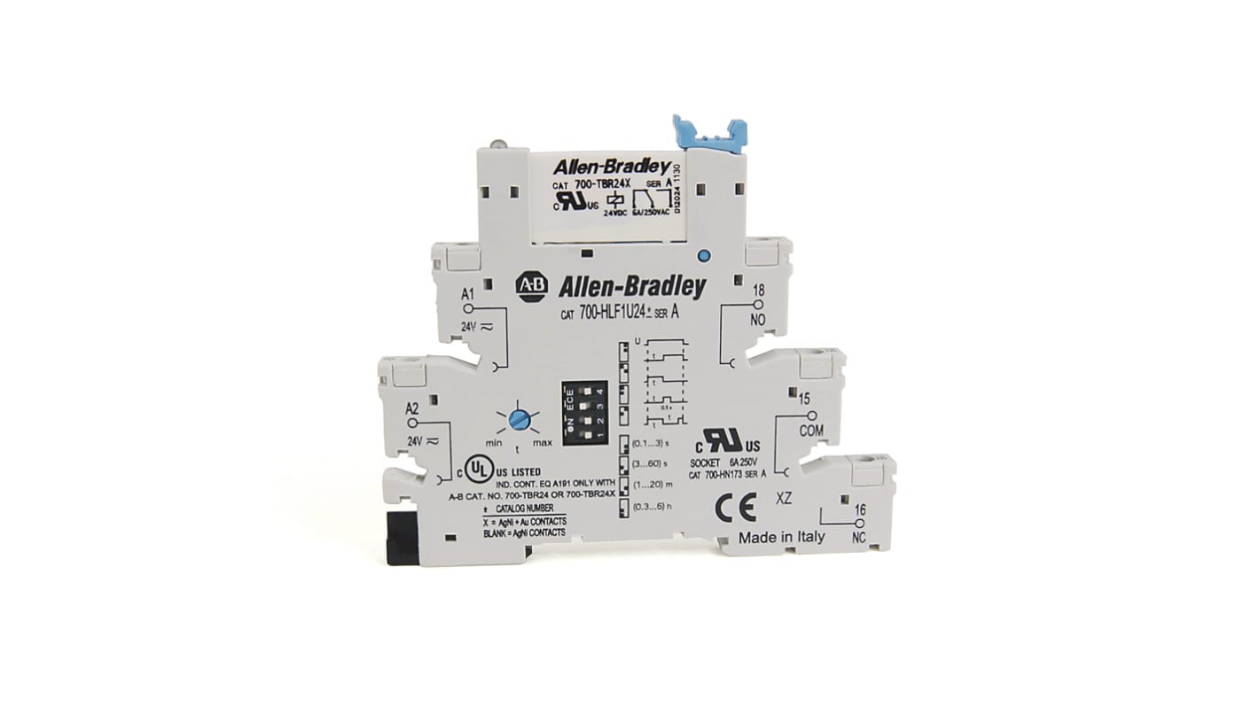 Allen Bradley 700-HL Series Interface Relay Module, DIN Rail Mount, 24V ac/dc Coil, SPDT, 6A Load