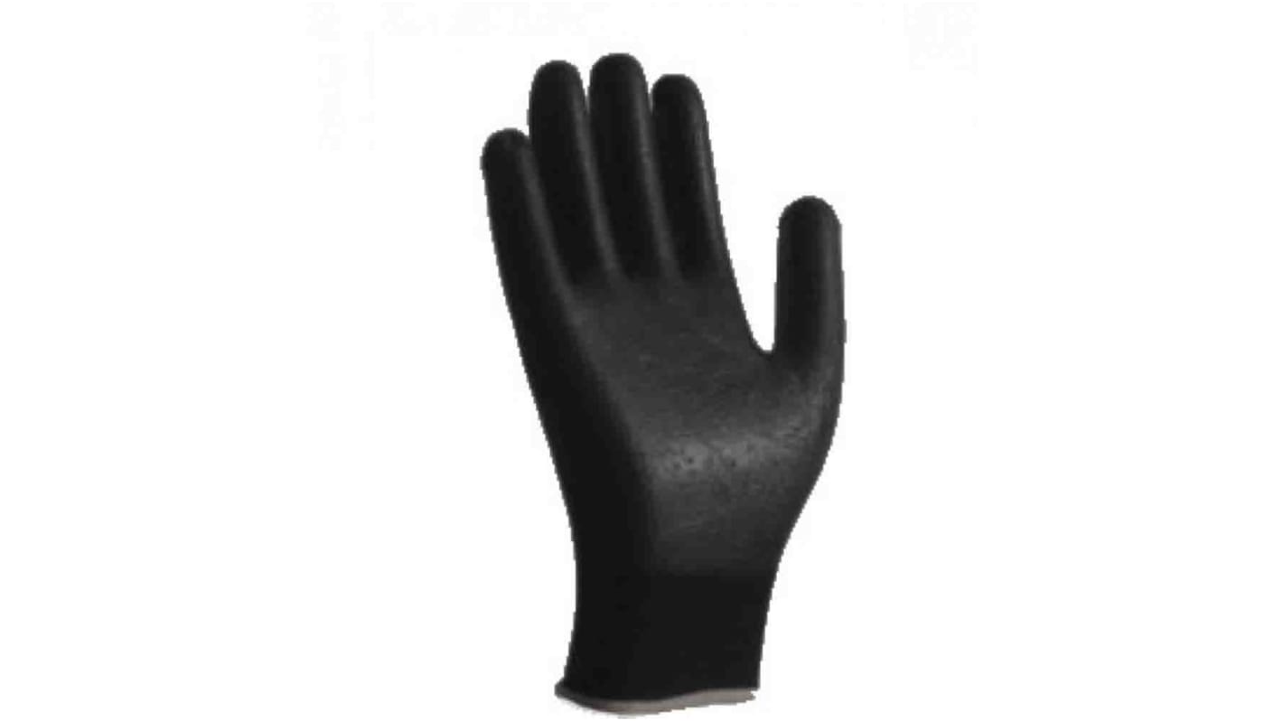 Reldeen Black Polyester General Purpose Gloves, Size 7, Polyurethane Coating