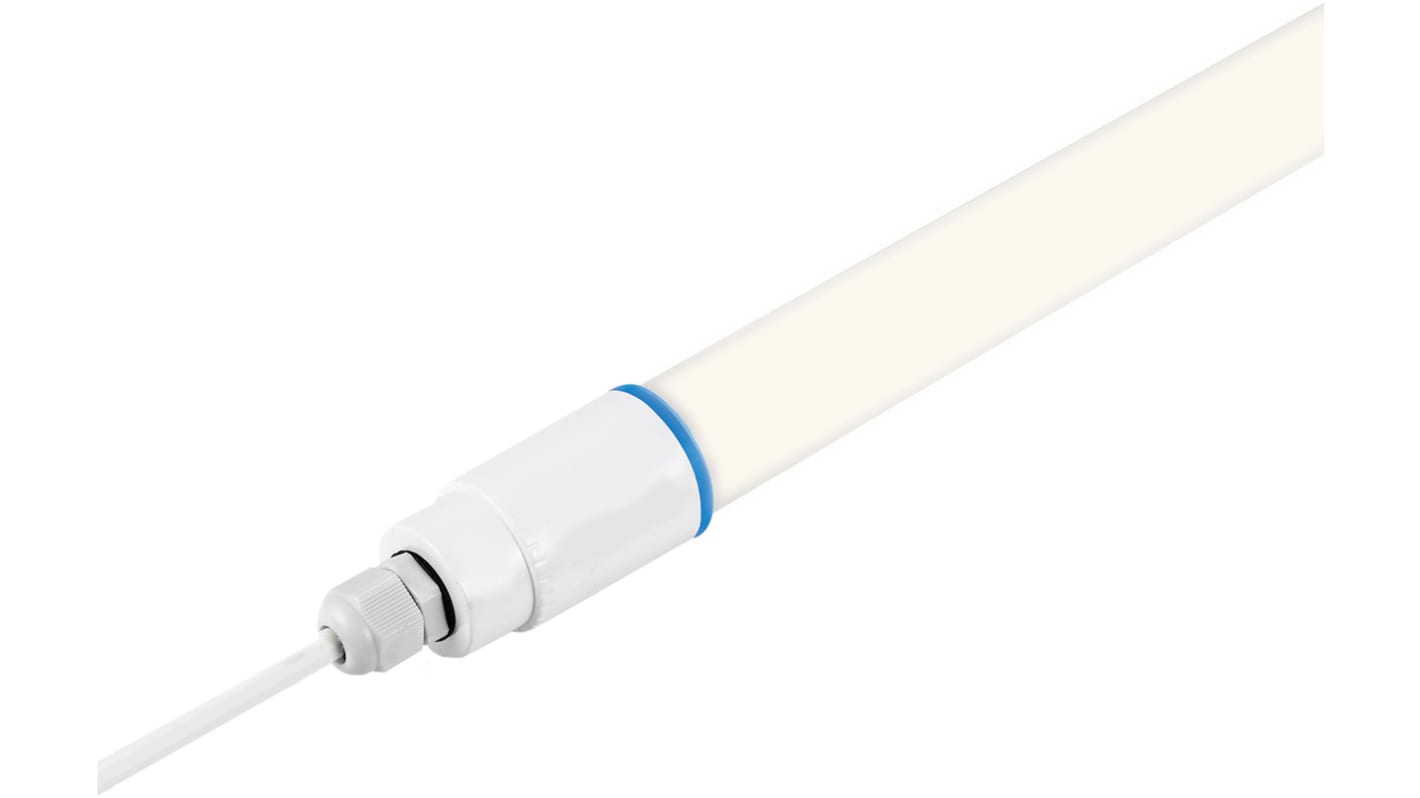 RS PRO 22 W LED Damp Proof Batten Light, 100 → 240 V Damp Proof Light, 1 Lamp, 1.47 m Long, IP66