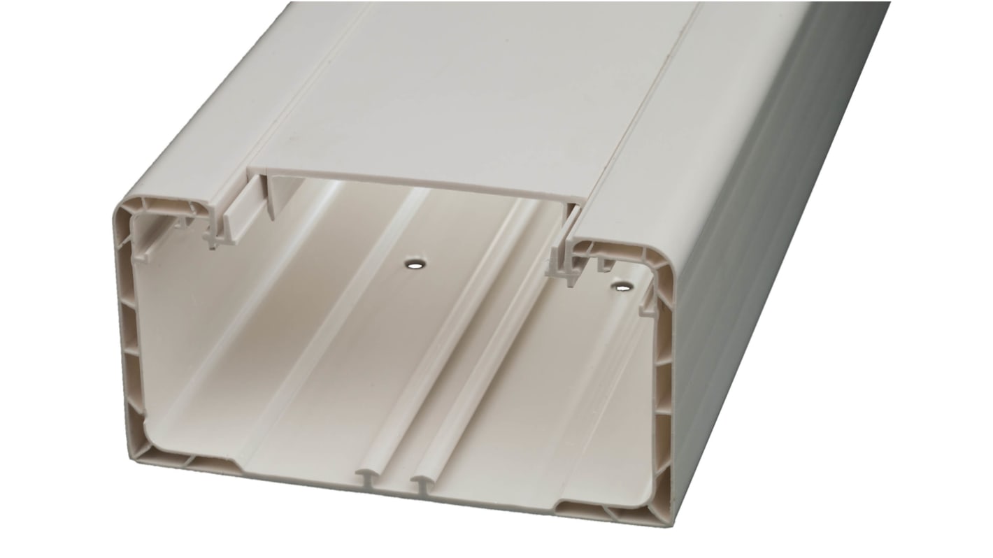 RS PRO Brüstungskanal Weiß, 130 mm x 70mm Kunststoff, Länge 2m