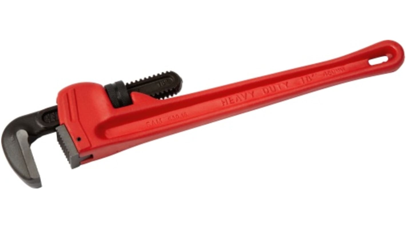 SAM Pipe Wrench, 450 mm Overall, 76mm Jaw Capacity