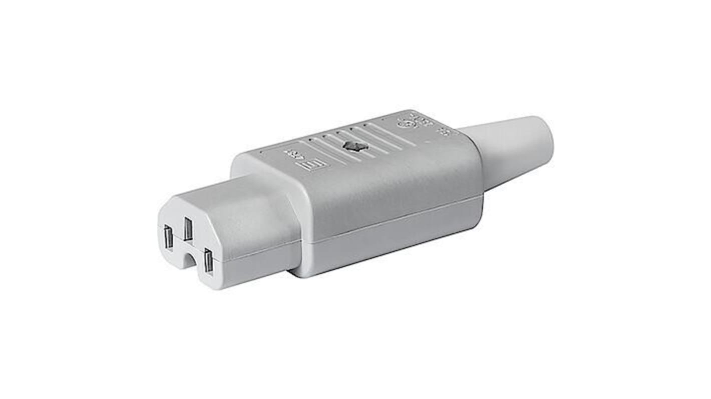 Conector IEC C15 hembra Schurter, Recto, Montaje de Cable, 250 V, 15A de 87.5 x 62mm