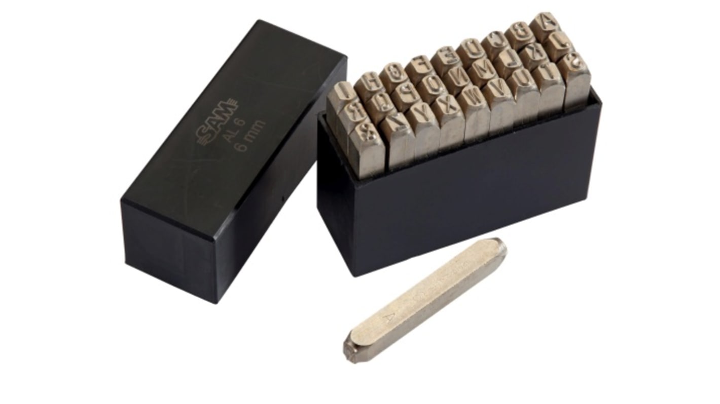 SAM 5mm x 25 Piece Engraving Letter Punch Set, (Letters: A → Z)