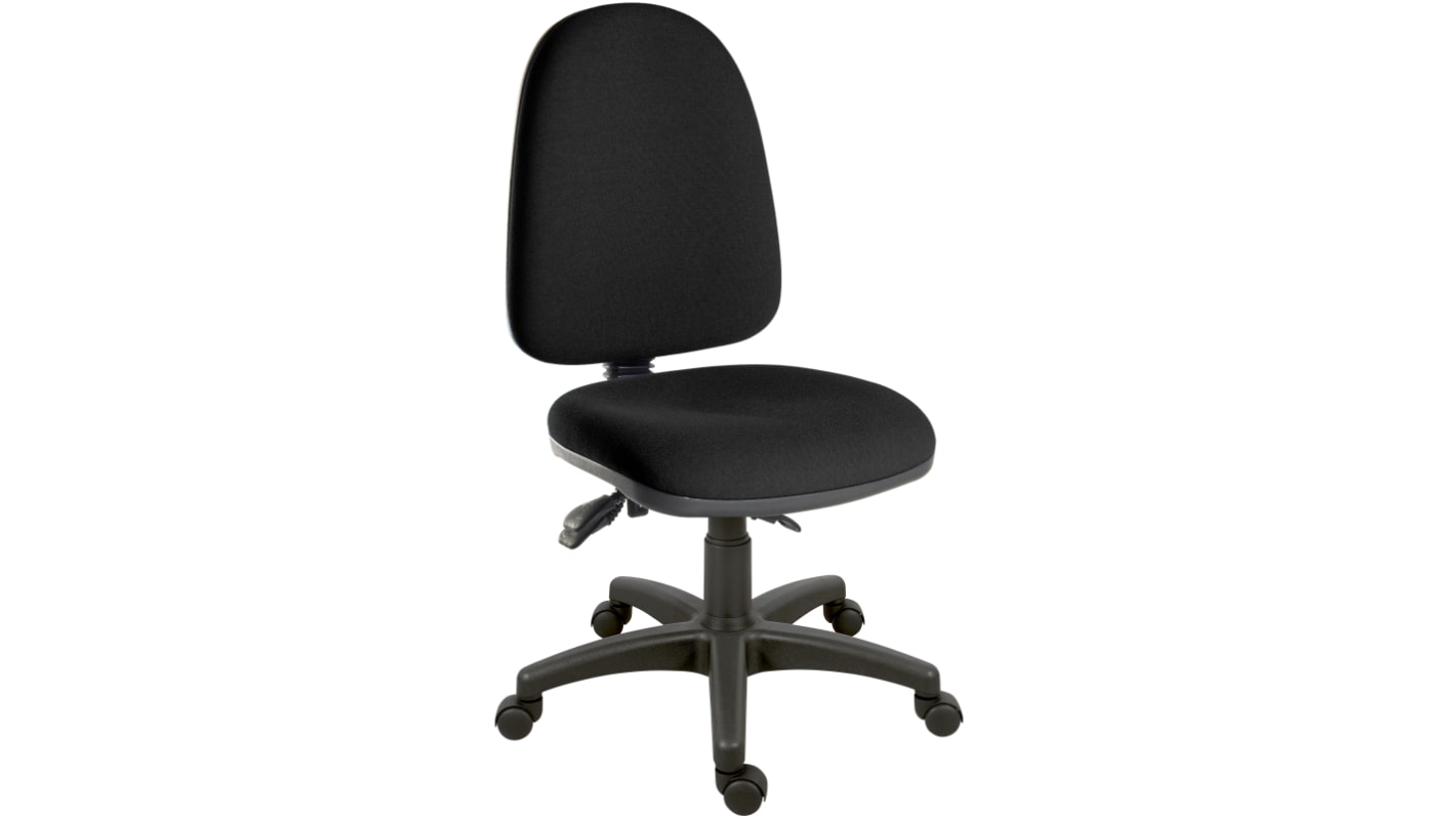 Sedia da laboratorio RS PRO, in Tessuto di colore Nero altezza regolabile con ruote
