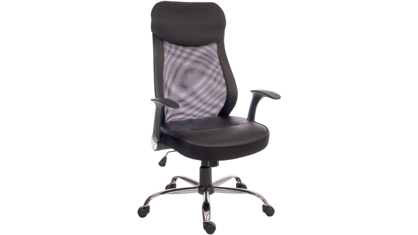 RS PRO Black Fabric Executive Chair, 110kg Weight Capacity