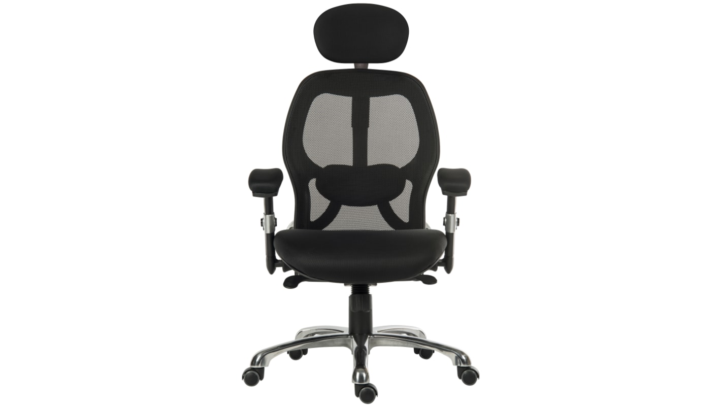 RS PRO Black Fabric Executive Chair, 150kg Weight Capacity