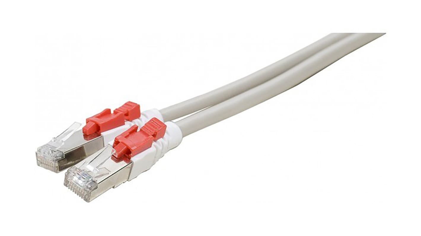 Dexlan Ethernetkabel Cat.6a, 1m, Grau Patchkabel, A RJ45 S/FTP, B RJ45