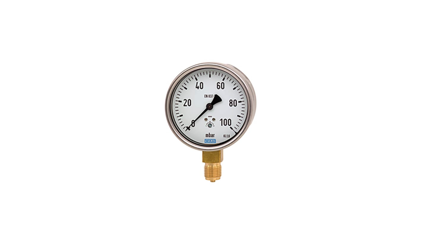 WIKA G 1/2 Analogue Pressure Gauge 0.016bar Bottom Entry 160mm Outside Diameter