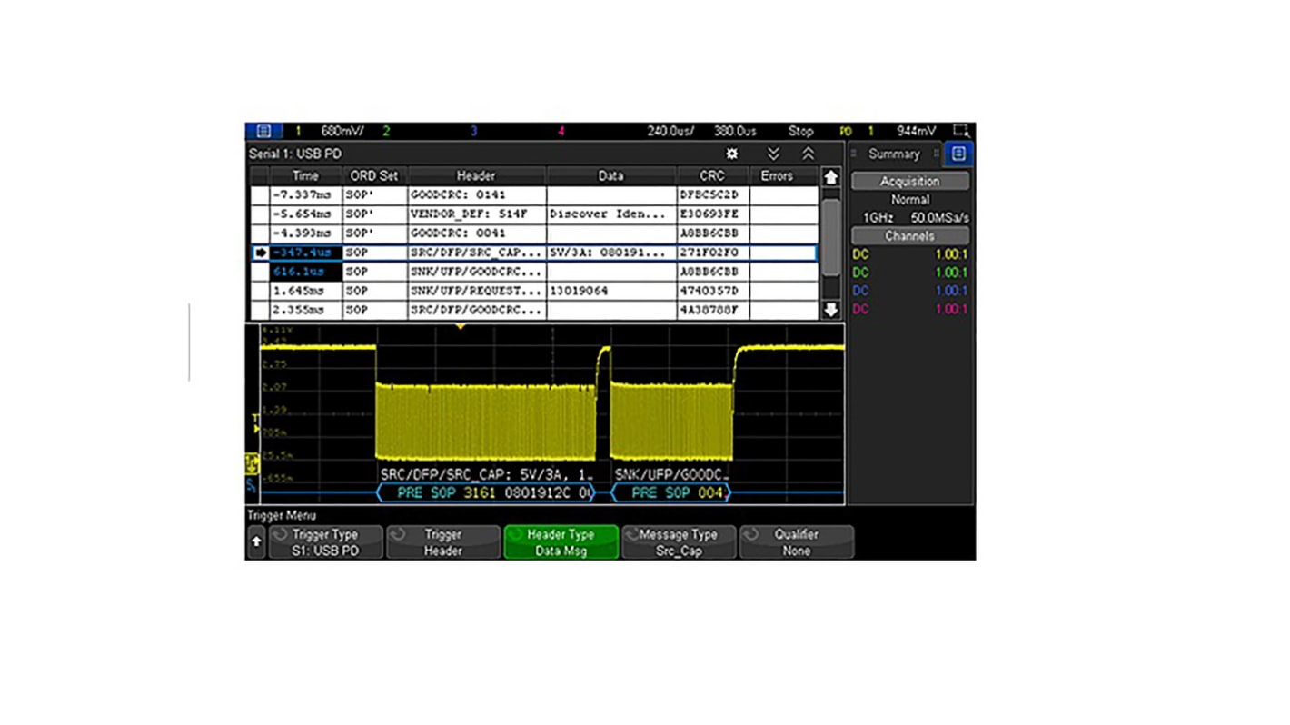Keysight Technologies Oszilloskop-Software, Serielle Auslösung und Dekodierung für 3000A