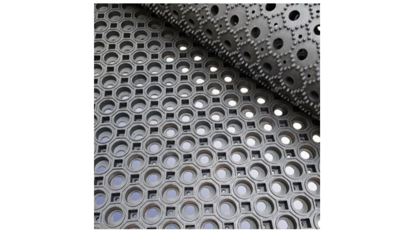 RS PRO Rubber Anti-Fatigue Mat, 1m x 1.5m x 22mm