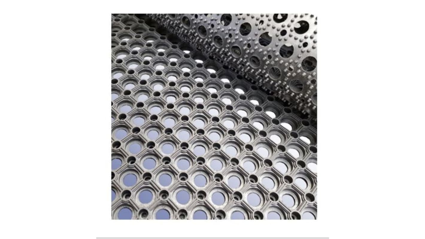 RS PRO Rubber Anti-Fatigue Mat, 1m x 1.5m x 23mm