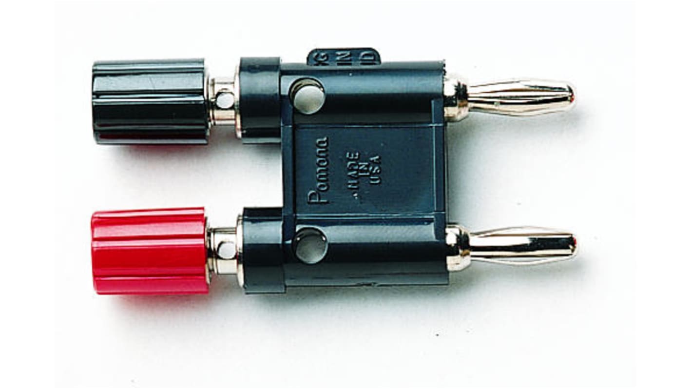 Pomona Black, Red Test Connector Adapter With Brass contacts and Nickel Plated - Socket Size: 4mm