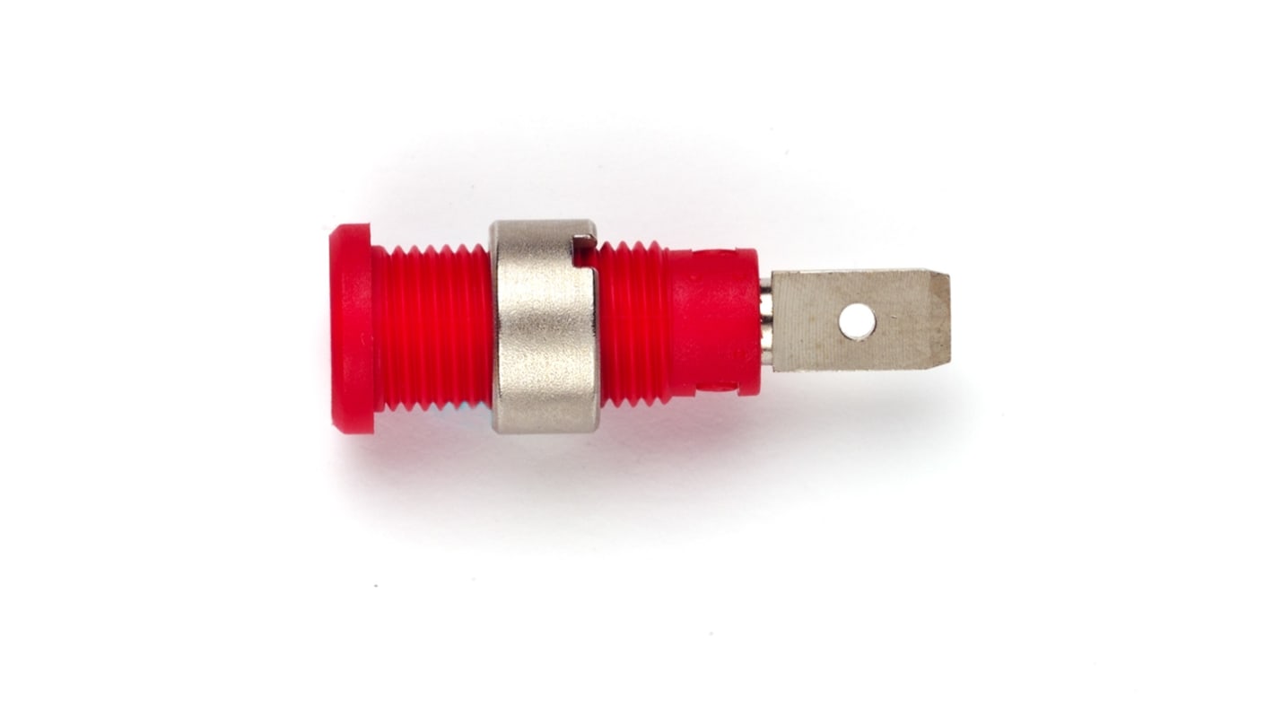 Pomona Red Female Banana Socket, Solder Termination, 10A, 600V