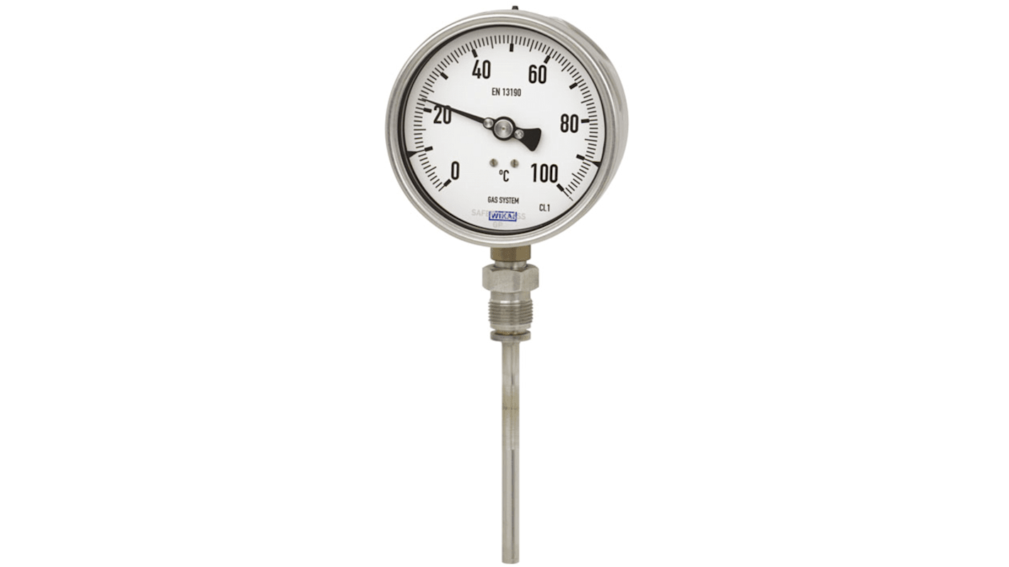 WIKA Dial Thermometer 0 → 200 °C, 3628699