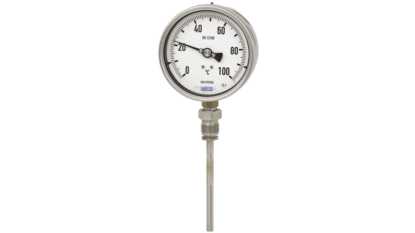 Thermomètre à aiguille WIKA F73, 160 °C max, , Ø cadran 100mm