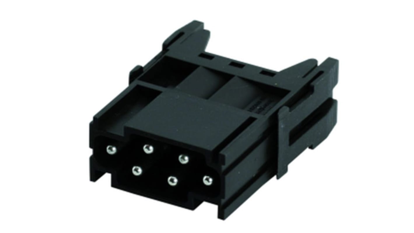 Amphenol Industrial Heavy Duty Power Connector Module, 16A, Male, Heavy Mate C146 Series, 6 Contacts