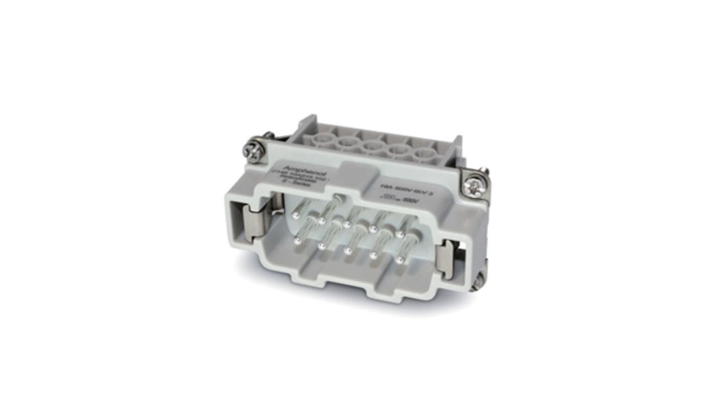Amphenol Industrial Heavy Mate C146 Industrie-Steckverbinder Kontakteinsatz, 10-polig 16A Stecker, Stifteinsatz für