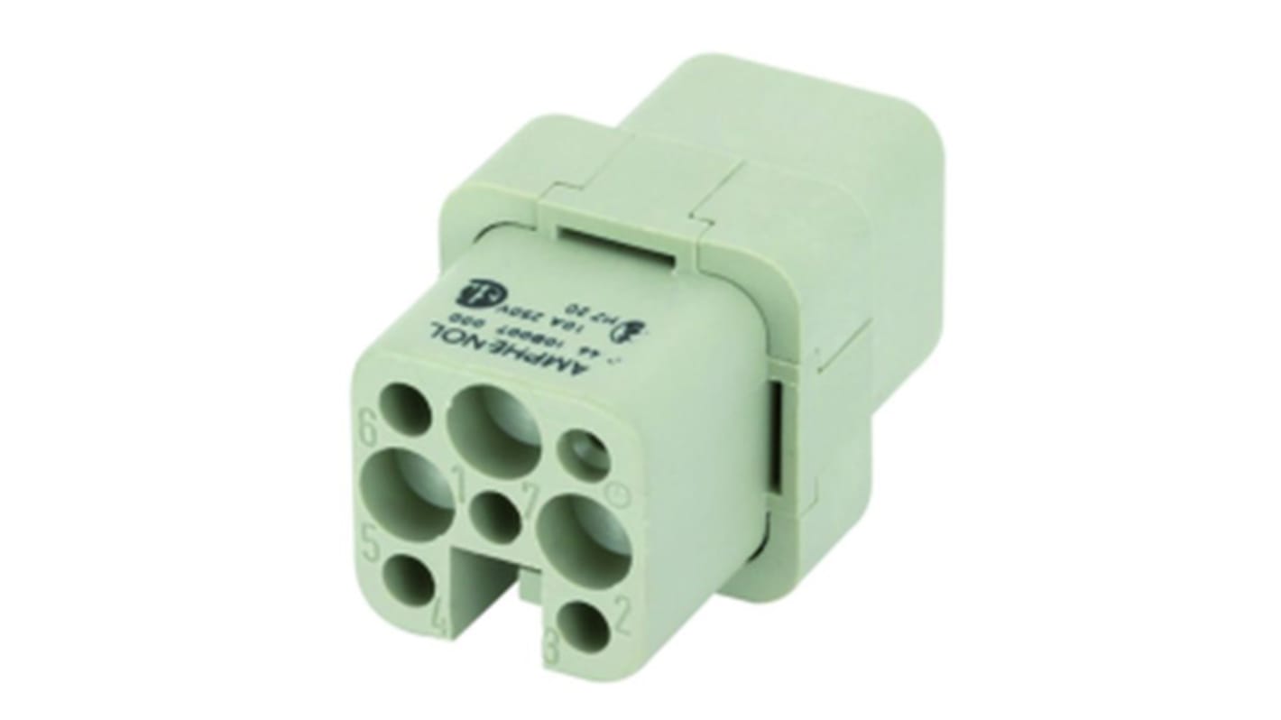 Amphenol Industrial Heavy Duty Power Connector Insert, 16A, Female, Heavy Mate C146 Series, 7 Contacts