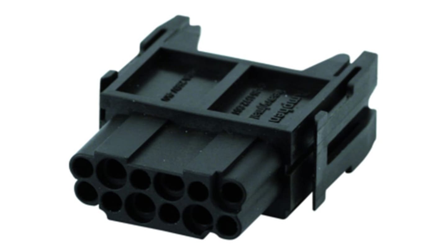 Amphenol Industrial Heavy Duty Power Connector Module, 10A, Female, Heavy Mate C146 Series, 12 Contacts