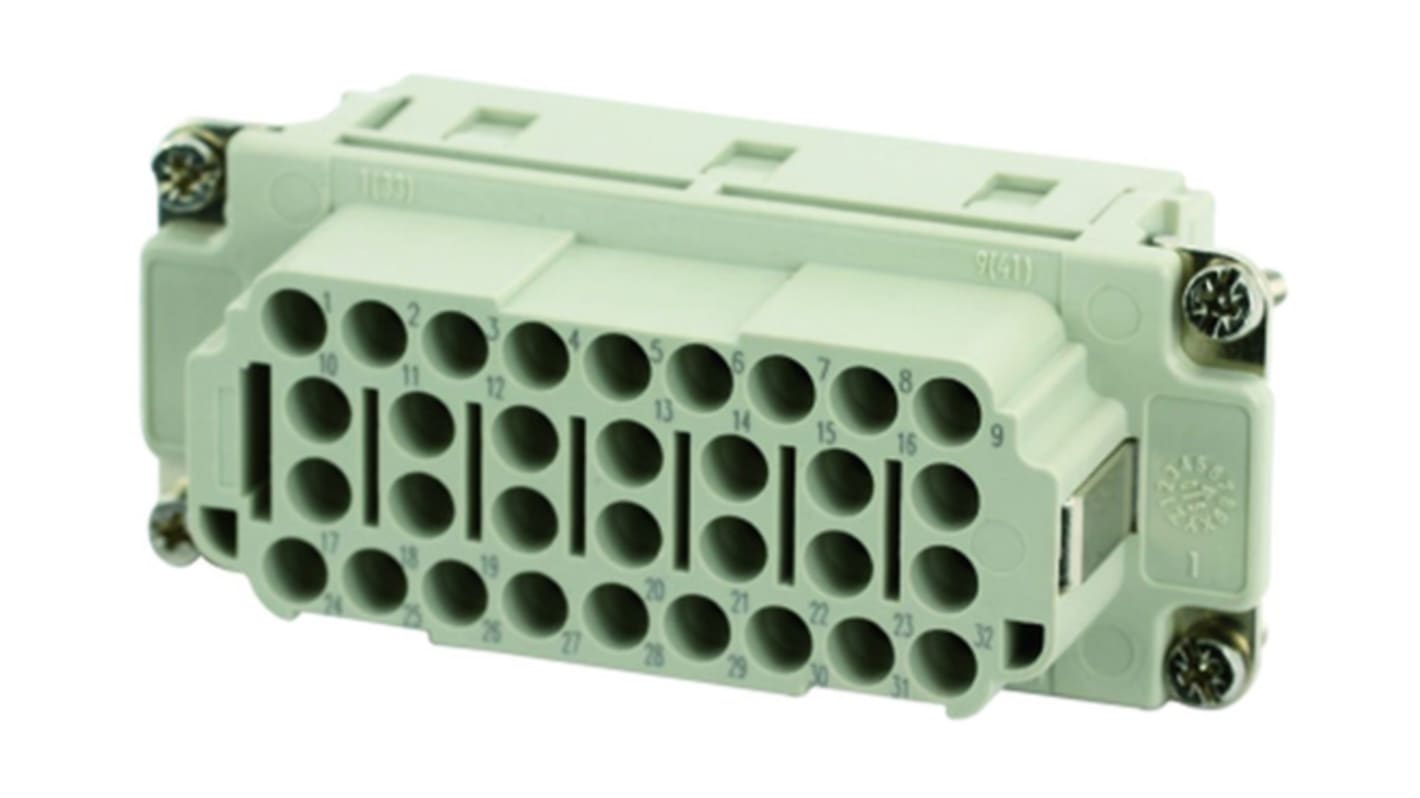 Amphenol Industrial Heavy Mate C146 Industrie-Steckverbinder Kontakteinsatz, 32-polig 16A Buchse, Buchseneinsatz für