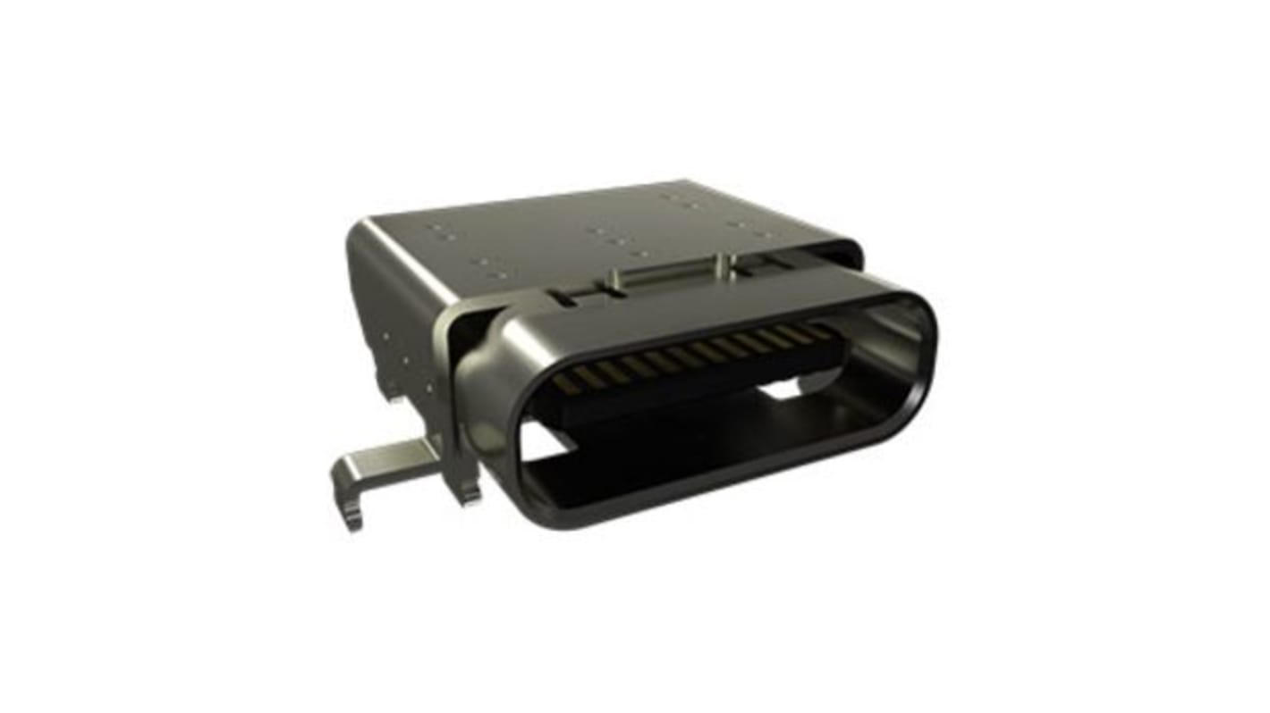 Amphenol Communications Solutions Right Angle, SMT, Socket- Single Port Type C 4.0 USB C Connector