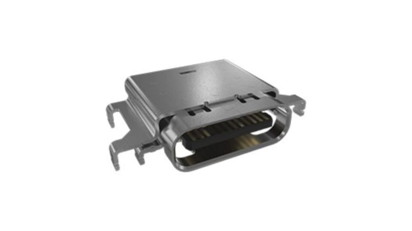 Amphenol Communications Solutions Right Angle, SMT, Socket- Single Port Type C 4.0 USB C Connector