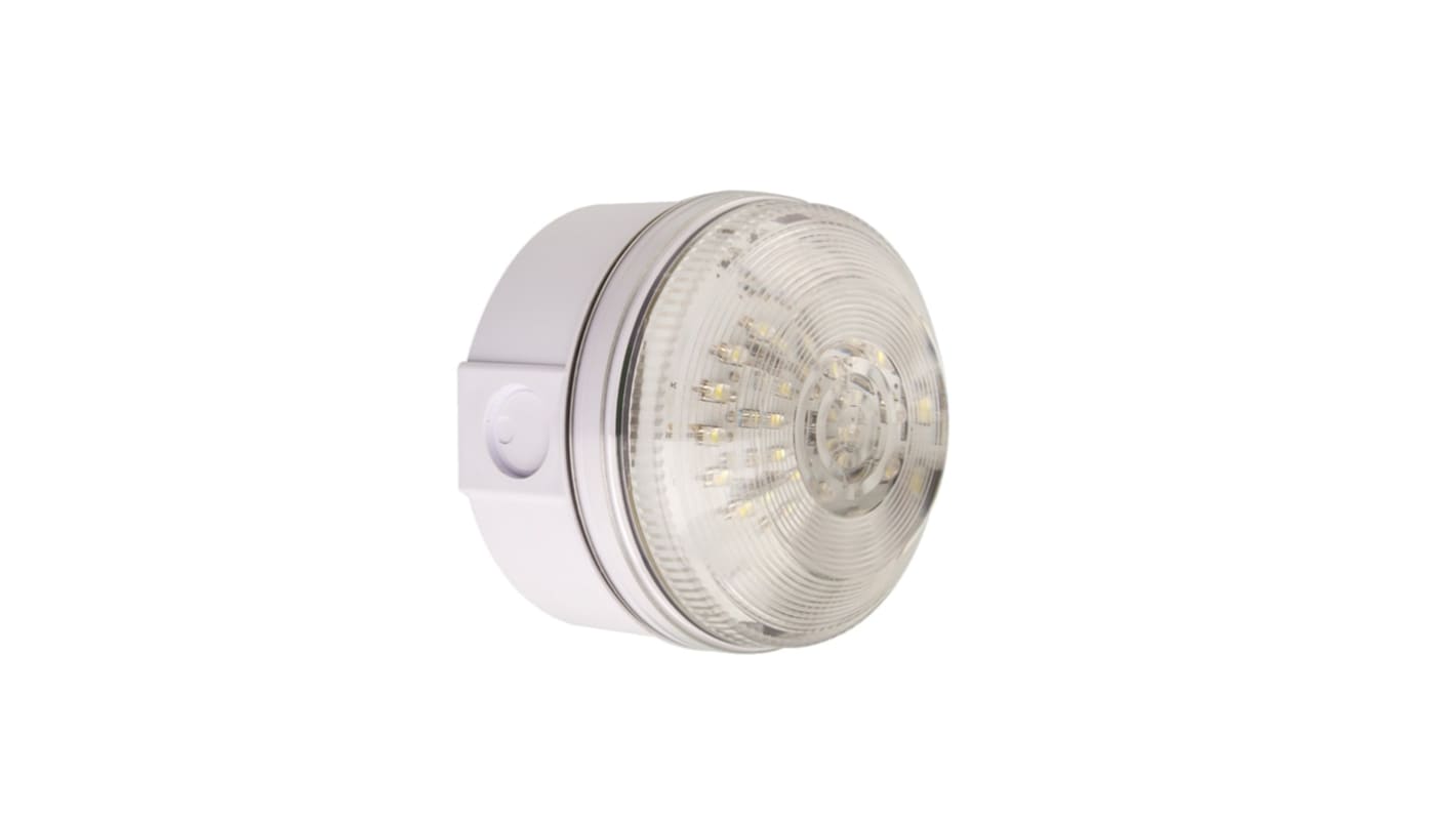 Balise clignotante à LED blanche Moflash série LED195, 20 → 30 V.