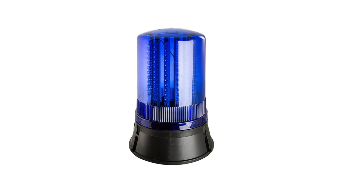 Moflash 蓝色多重光效LED警示灯, 黑色外壳, 70 → 265 v, Φ150mm底座, 表面安装, IP65