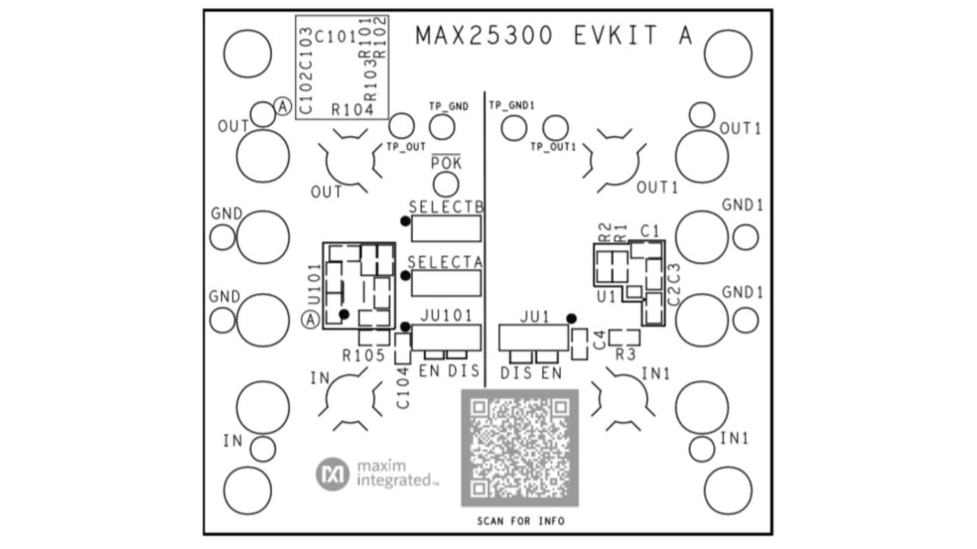 Kit di valutazione Regolatore lineare per MAX25300A/MAX25300B MAX25300 Evaluation Kit MAX25300