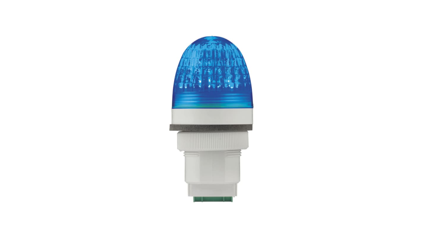 RS PRO 蓝色常亮LED警示灯, 白色外壳, 12 v 交流 / 直流、 24 v 交流 / 直流, Φ30mm底座, 面板安装, IP66