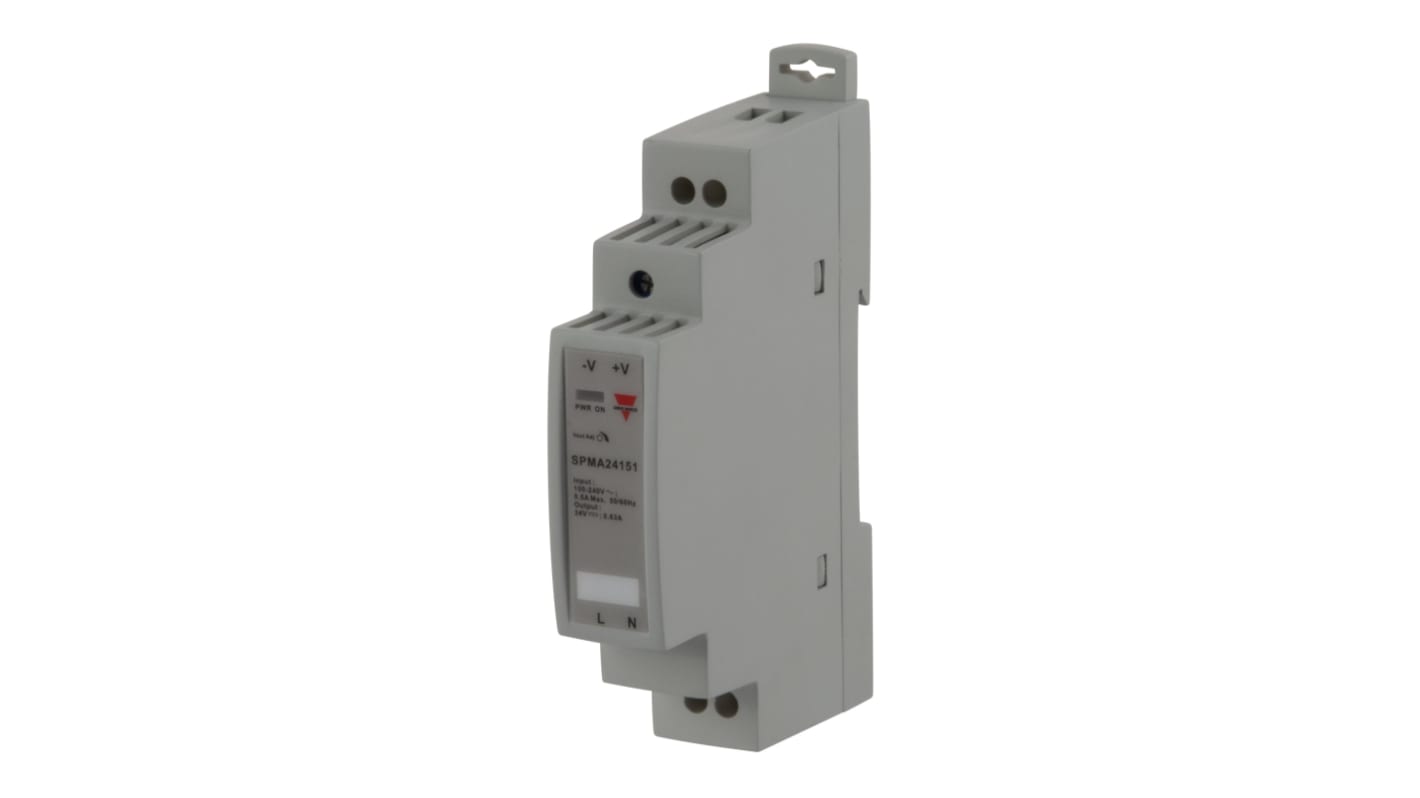 Carlo Gavazzi Switching Power Supply, SPMA05151, 5V dc, 2.4A, 15W, 1 Output, 240V ac Input Voltage