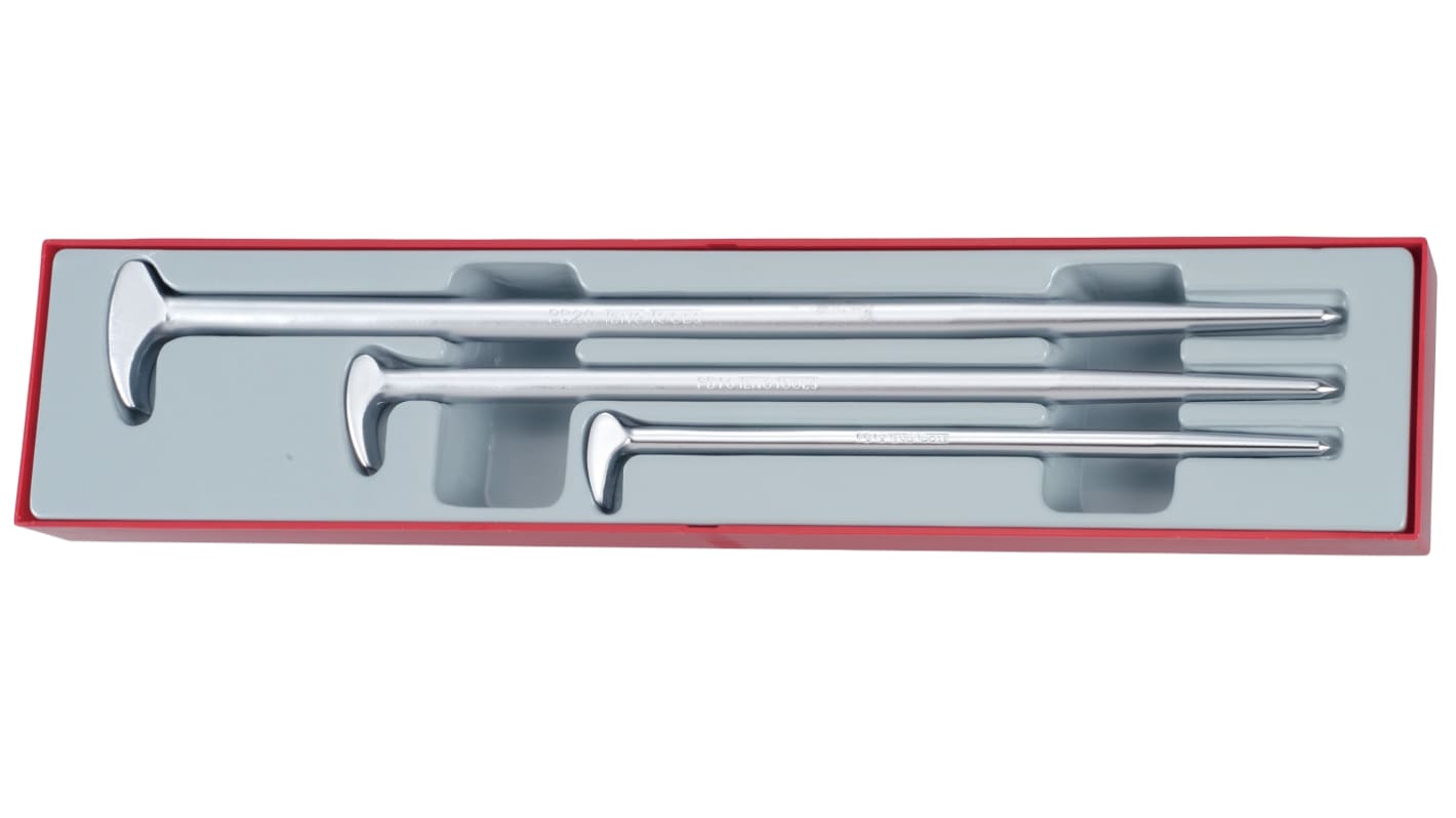 Teng Tools 钢橇棍, 300 mm ， 400 mm ， 500 mm总长, 带起钉器