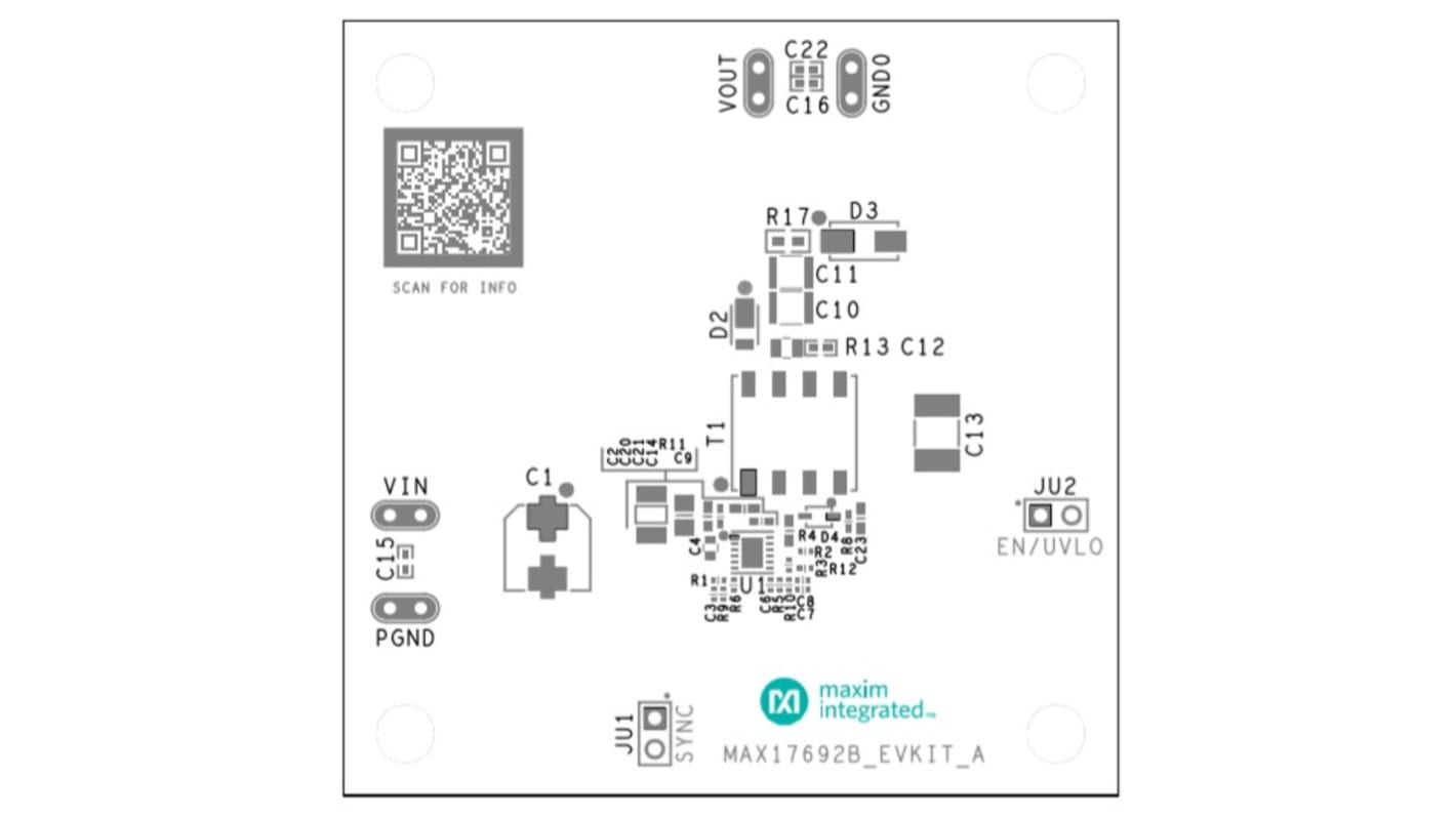 Maxim Integrated MAX17692B Evaluierungsbausatz, MA17692BEVKIT# Evaluation Kit Sperrwandler-Konverter