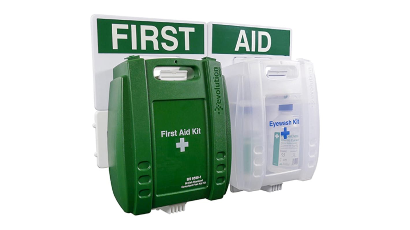 RS PRO First Aid & Eyewash Kit for 25 → 100 Person/People, Wall Mounted