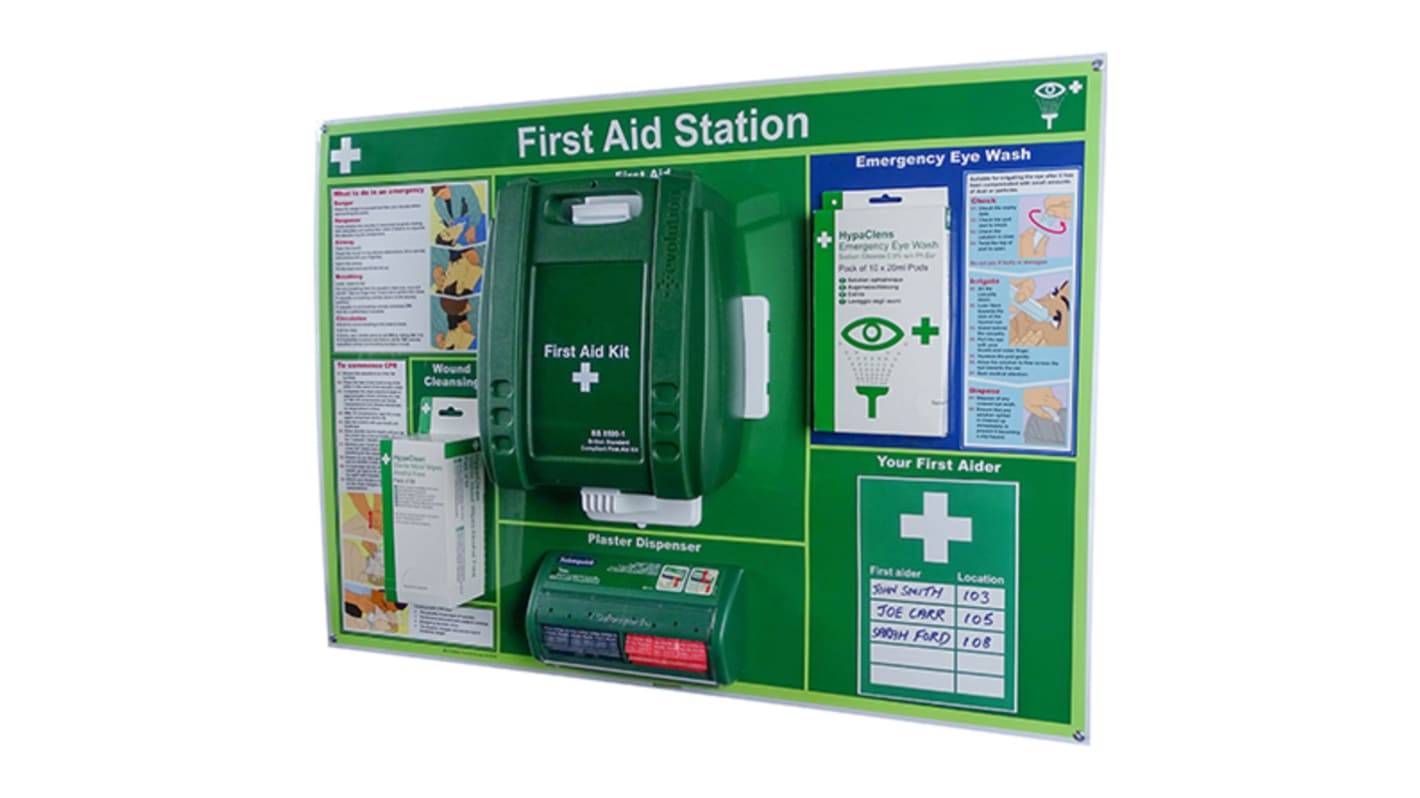 RS PRO First Aid Station for 25 → 100 Person/People, Wall Mounted