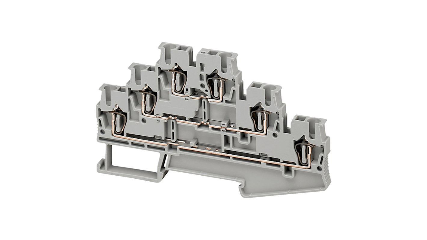 Schneider Electric TRR Series Grey Feed Through Terminal Block, 2.5mm², Spring Termination