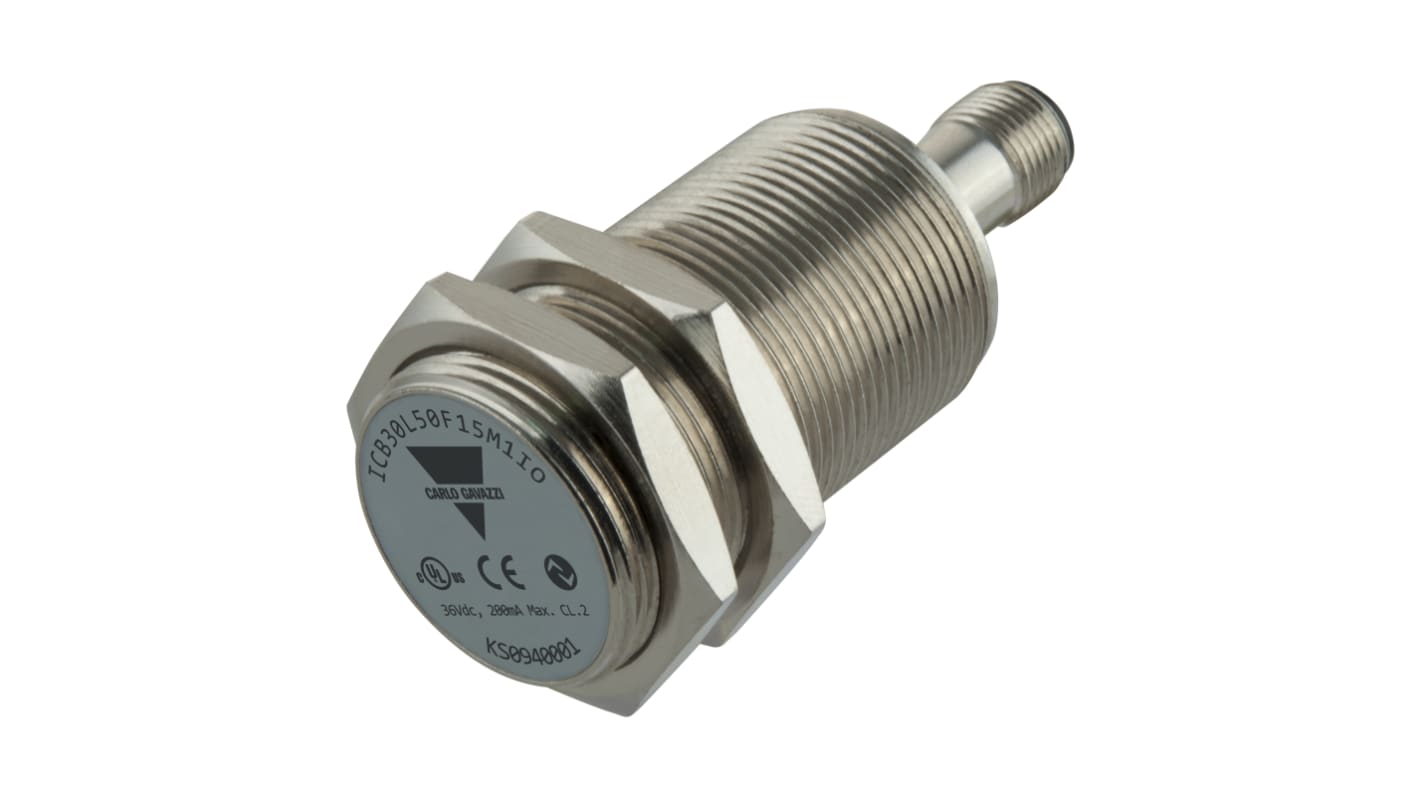 Rs-Online Sensore di prossimità Cilindro filettato Carlo Gavazzi M30 rilevamento 15 mm 10 → 36 V CC