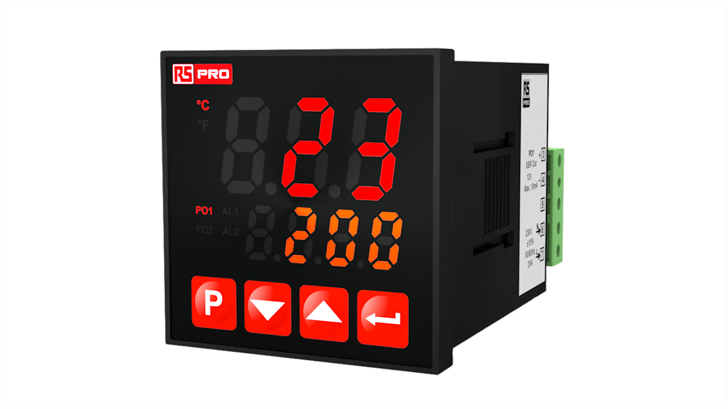 Rs-Online Termoregolatori PID RS PRO 100 → 240 V. 48 x 48mm 3 uscite Relè SSR