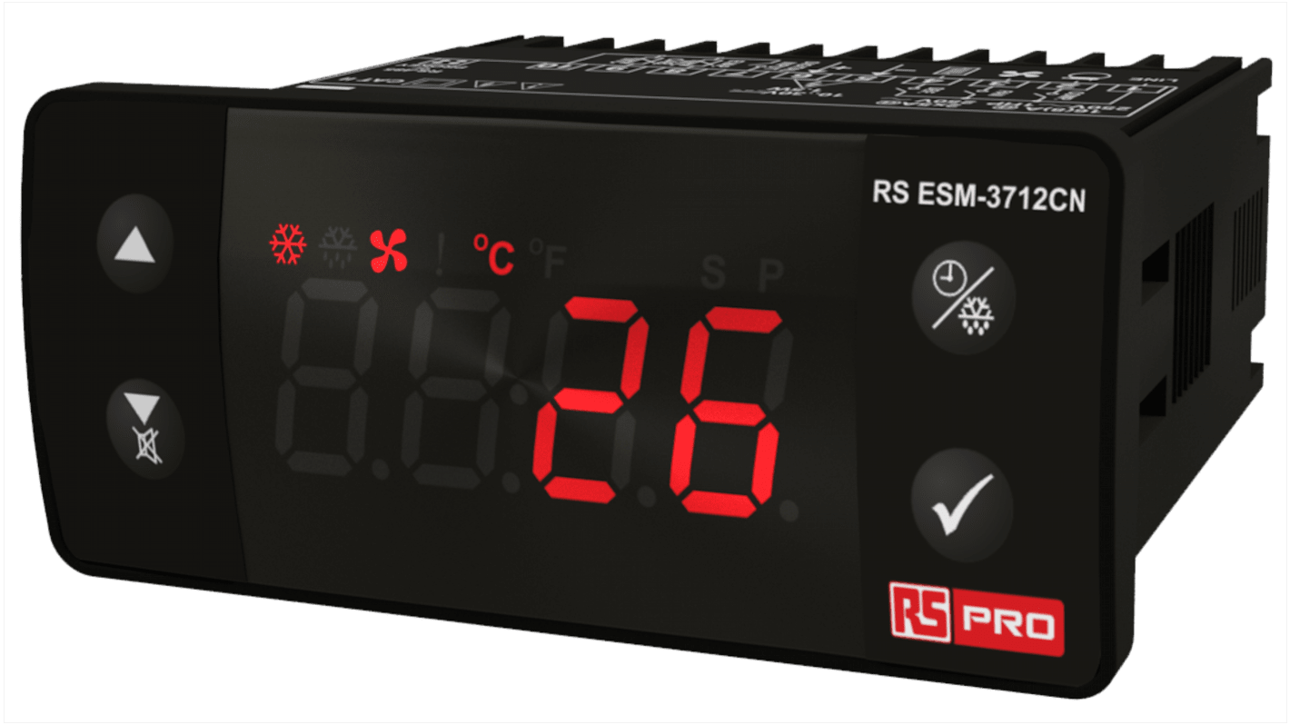 Rs-Online Regolatore di temperatura On/Off RS PRO 24 V 77 x 35mm 3 uscite Relè