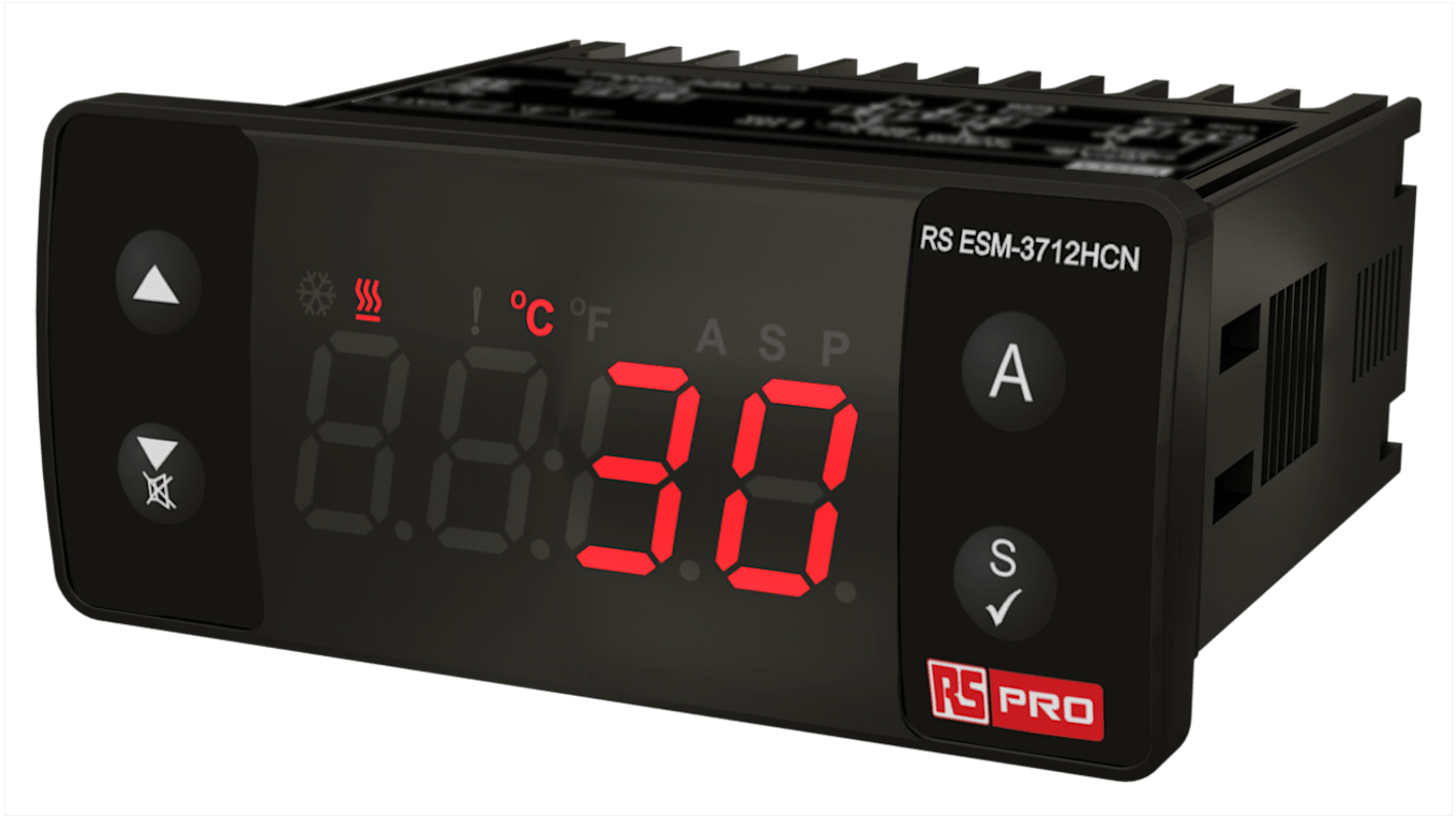 RS PRO Panel Mount On/Off Temperature Controller, 77 x 35mm 1 Input, 1 Output Relay, 24 V Supply Voltage ON/OFF