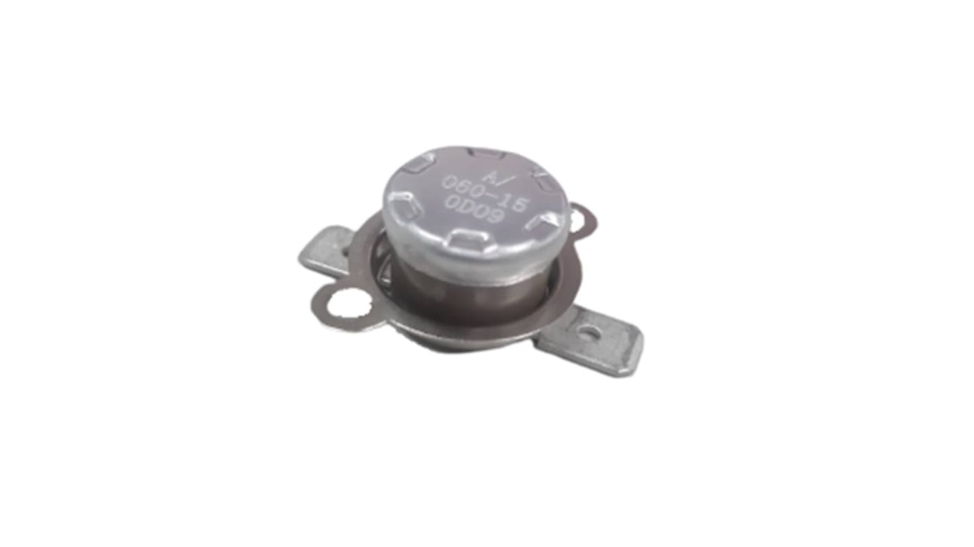 RS PRO Bi-Metallic Thermostat, Opens at 60°C, Closes at 45°C, +180°C Max, NC, Automatic Reset