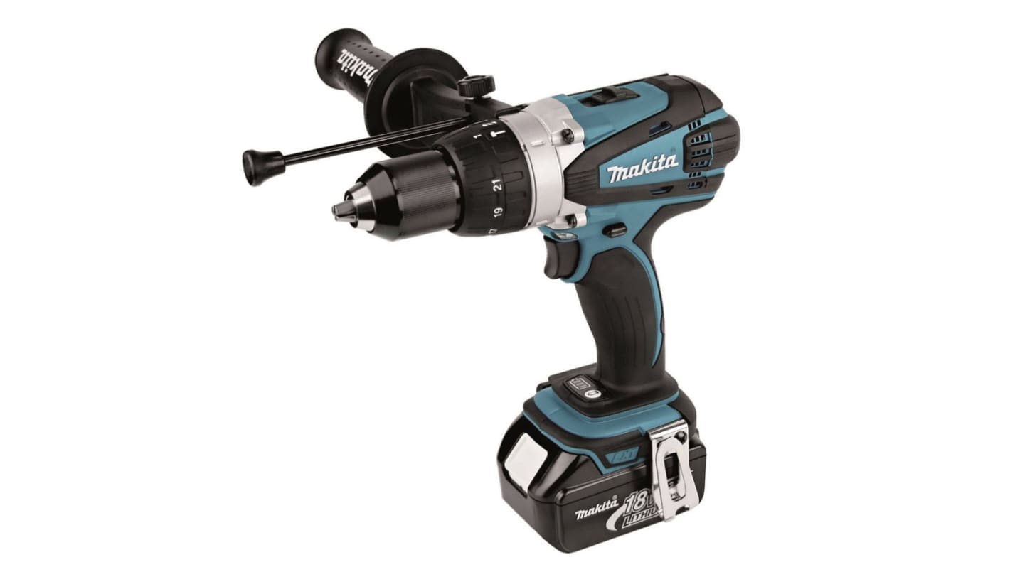 DHP458RTJ Makita DHP458Z Keyless 18V Cordless Combi Drill Li Ion Type G British 3 Pin RS