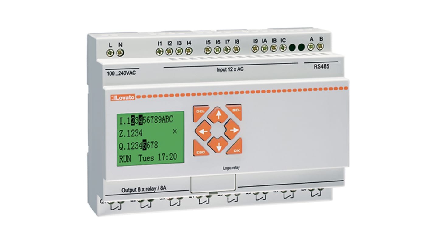 Rs-Online Controllore logico Lovato LRD10 ingressi: 12 uscite: 8