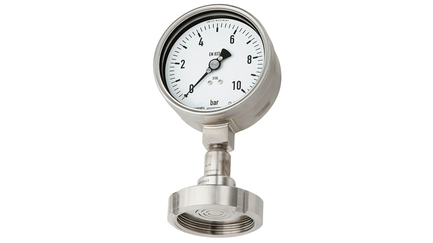 WIKA Analogue Pressure Gauge 25bar Bottom Entry 100mm Outside Diameter