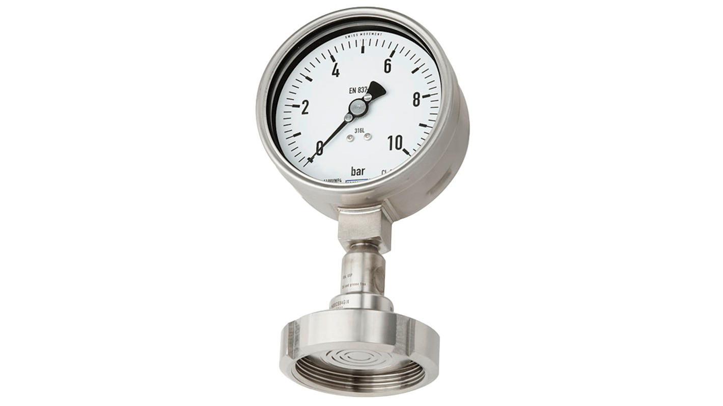 WIKA Analogue Pressure Gauge 5bar Bottom Entry 100mm Outside Diameter