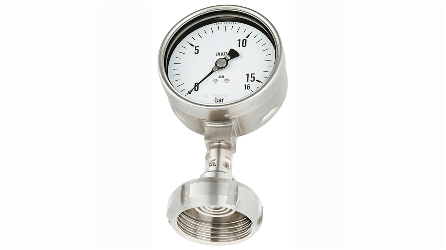 WIKA Analogue Pressure Gauge 6bar Bottom Entry 100mm Outside Diameter
