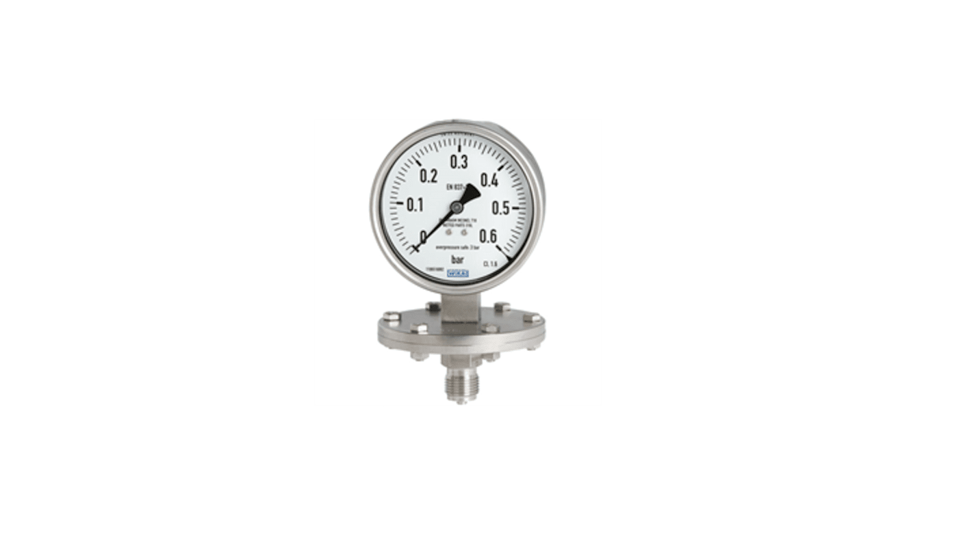 WIKA G 1/2 Analogue Pressure Gauge 0.016bar Bottom Entry 100mm Outside Diameter