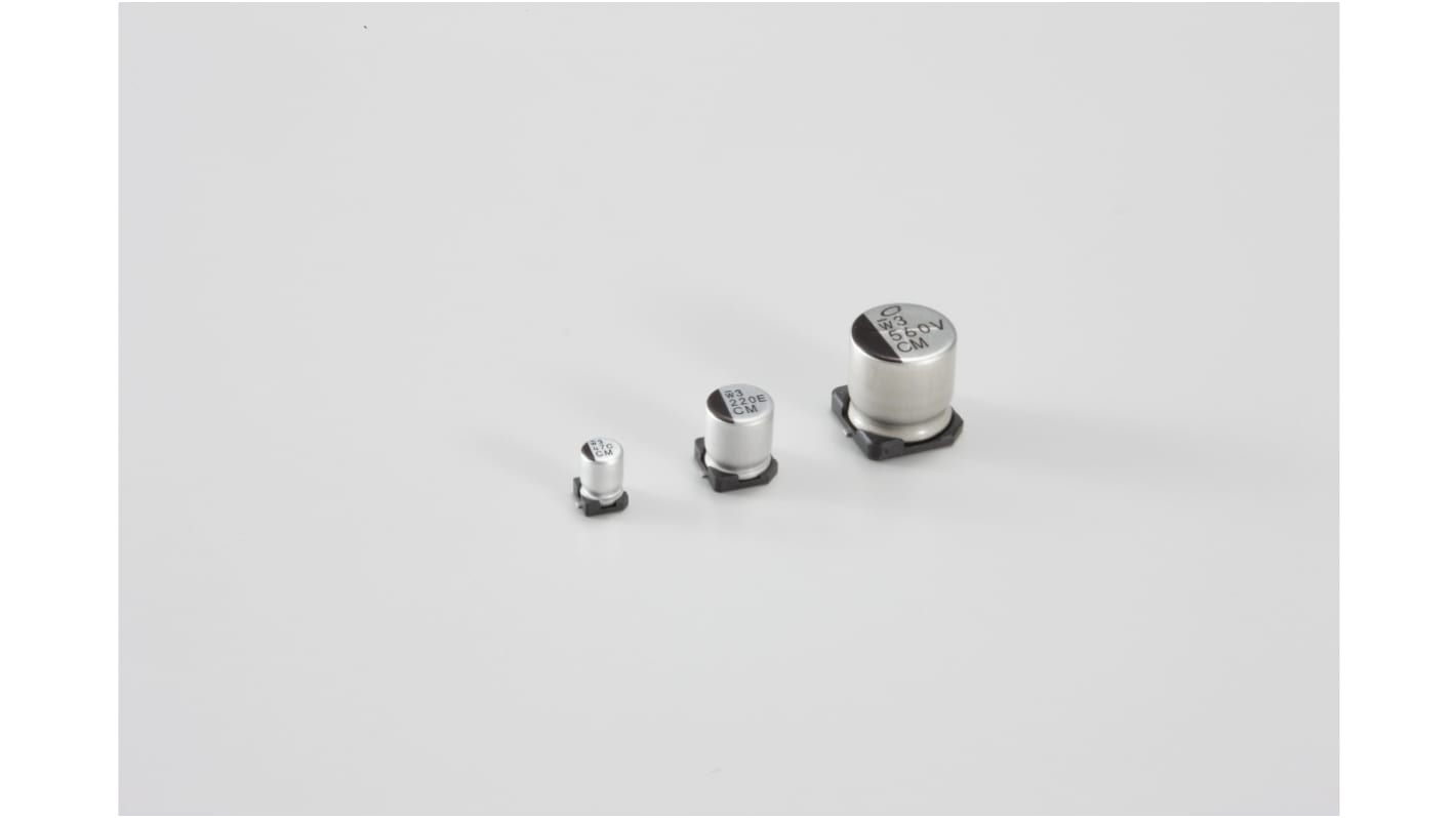 Nichicon, SMD Aluminium-Elektrolyt Kondensator 330μF / 50V dc, Ø 10mm x 10mm, bis 105°C