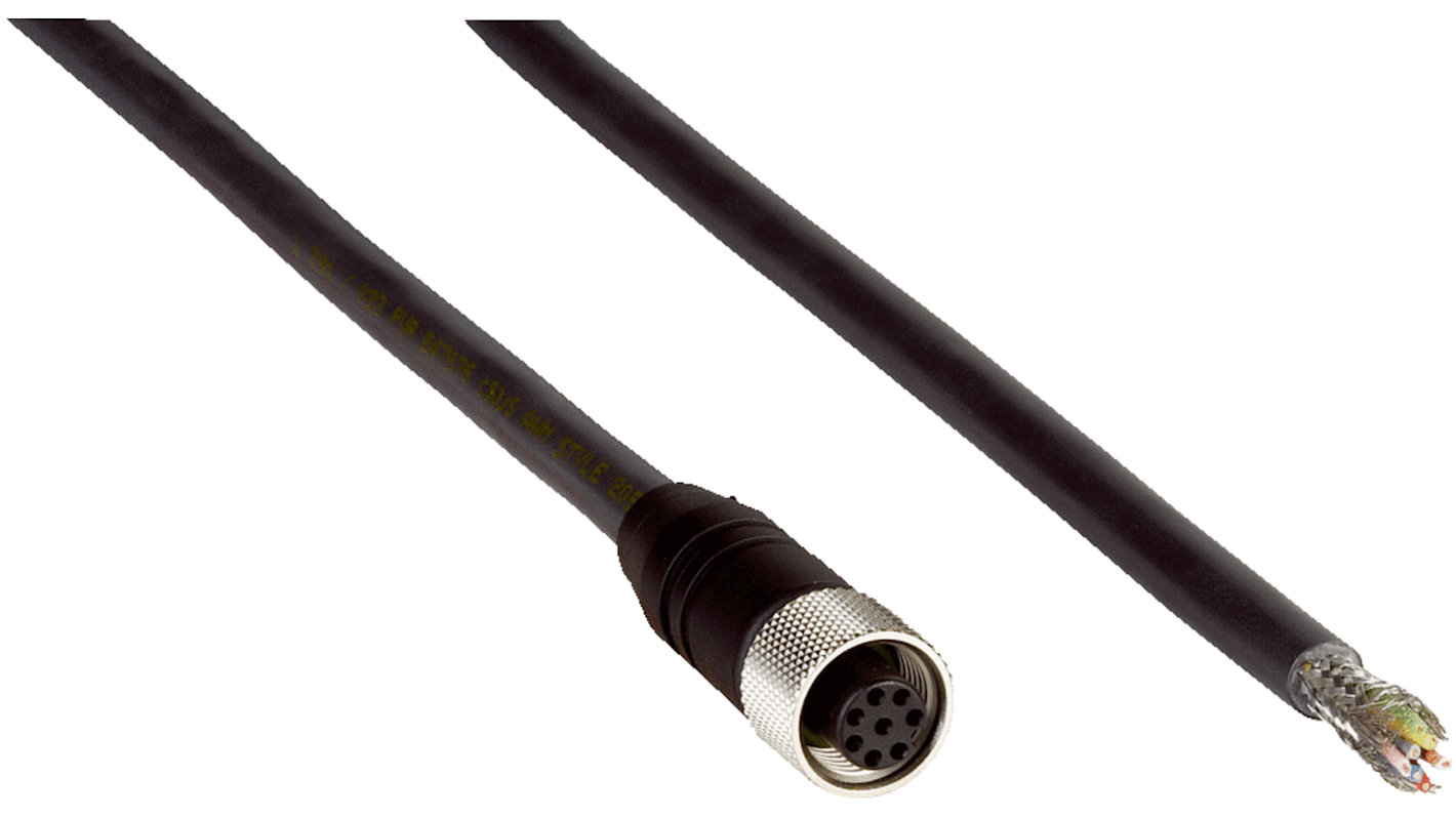 Sick Female 8 way M12 to Unterminated Sensor Actuator Cable, 5m