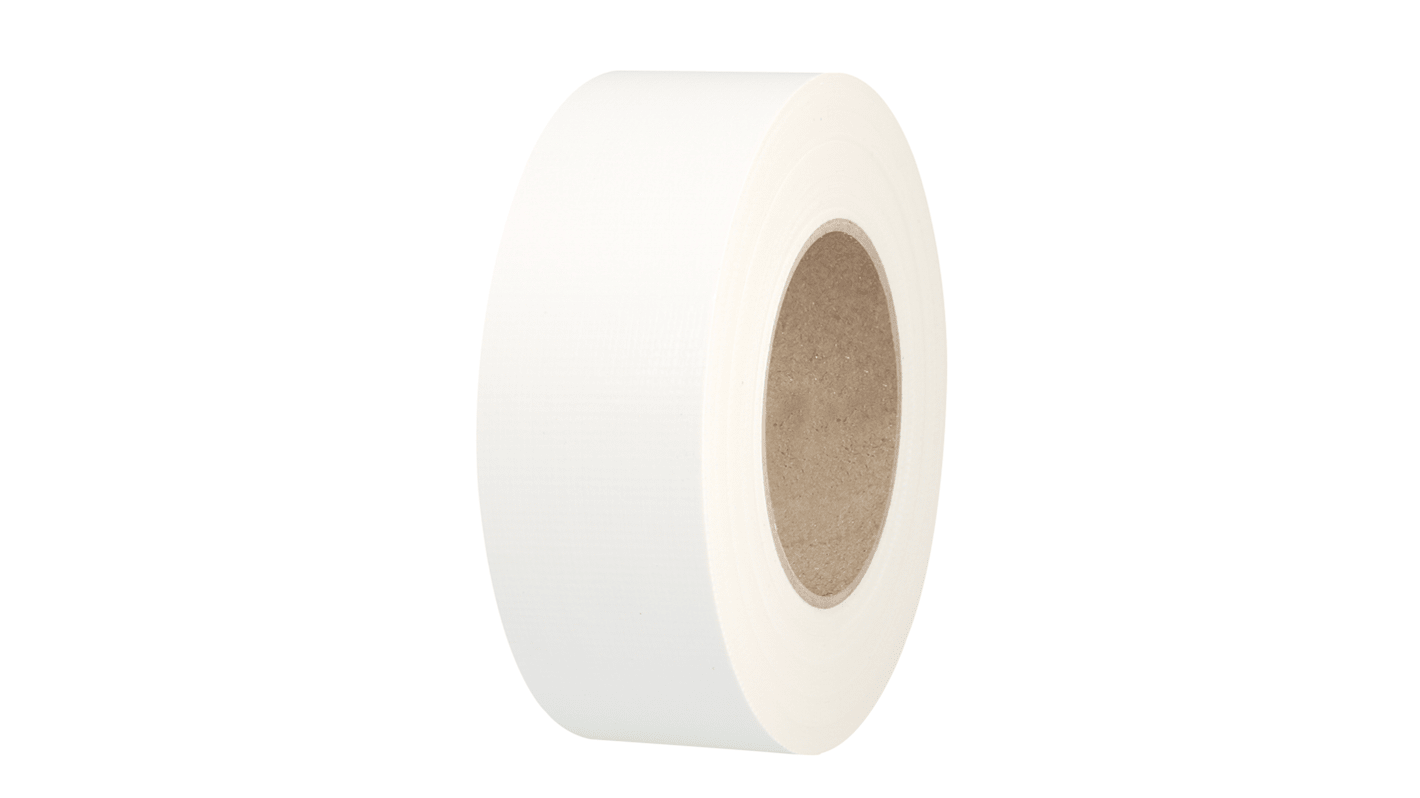 RS PRO AT0175 Duct Tape, 50m x 50mm, White, Gloss Finish